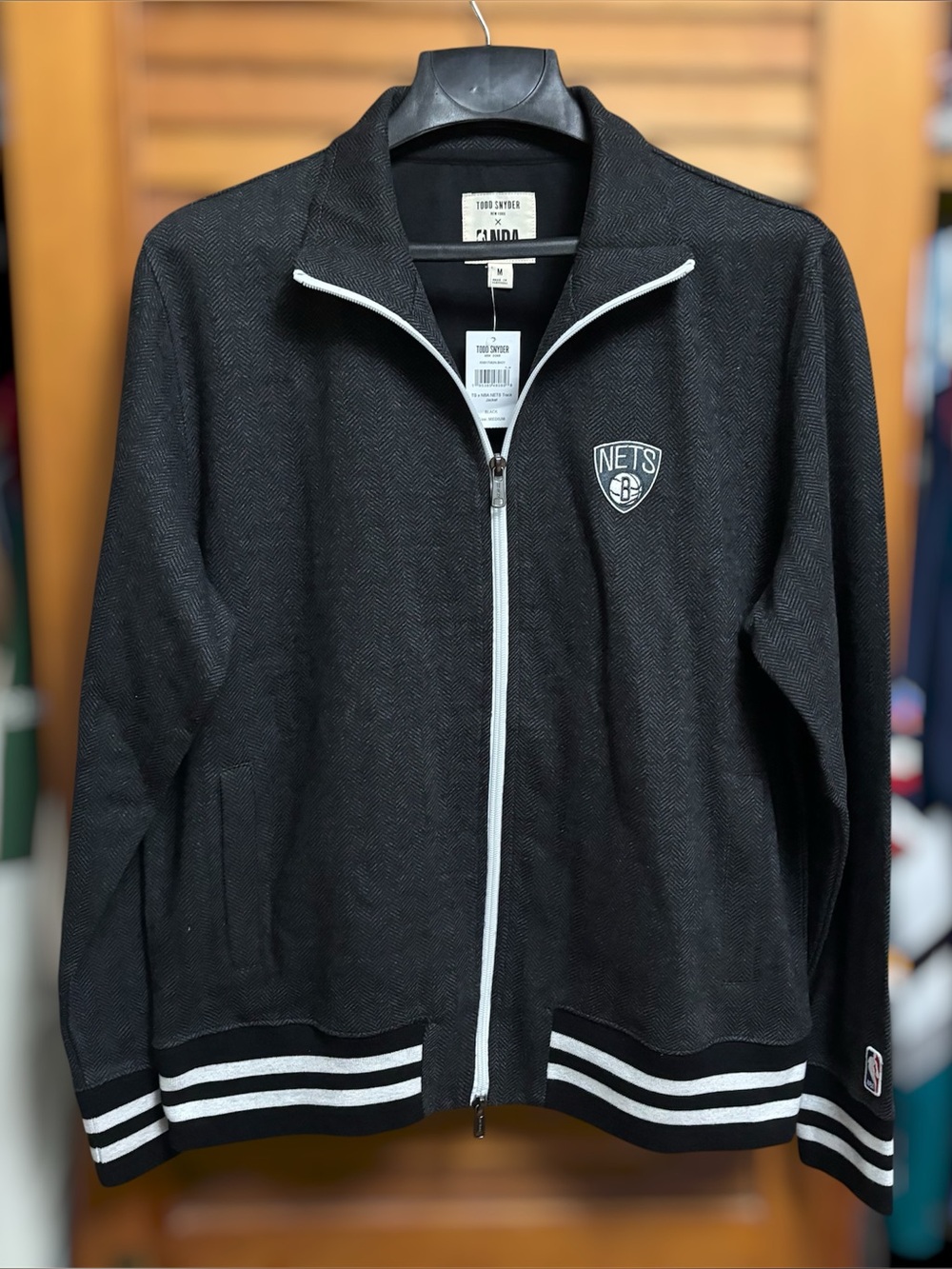 Todd Snyder X NBA Brooklyn Nets Full Zip Pullover Sweatshirt Wool Blend NWT Med